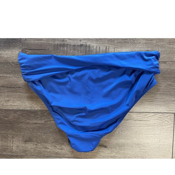 Cacique Foldover‎ Waist High Leg Swim Brief Bottom in Beaucoup Blue Size 26 - Picture 4 of 8